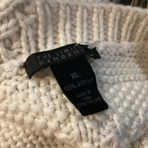 LIMITED HAND KNIT SWEATER 100 acrylic. Ivory color XL - Picture 3 of 6